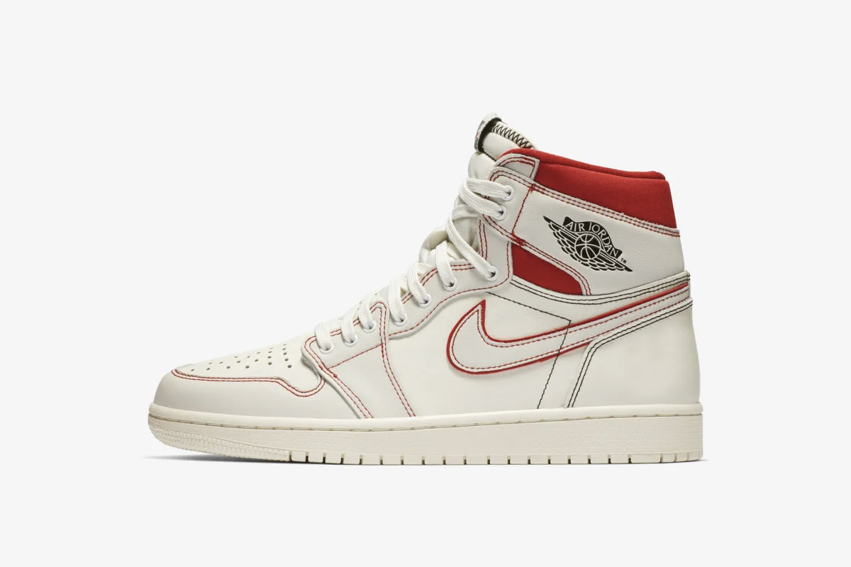 white and red jordan ones